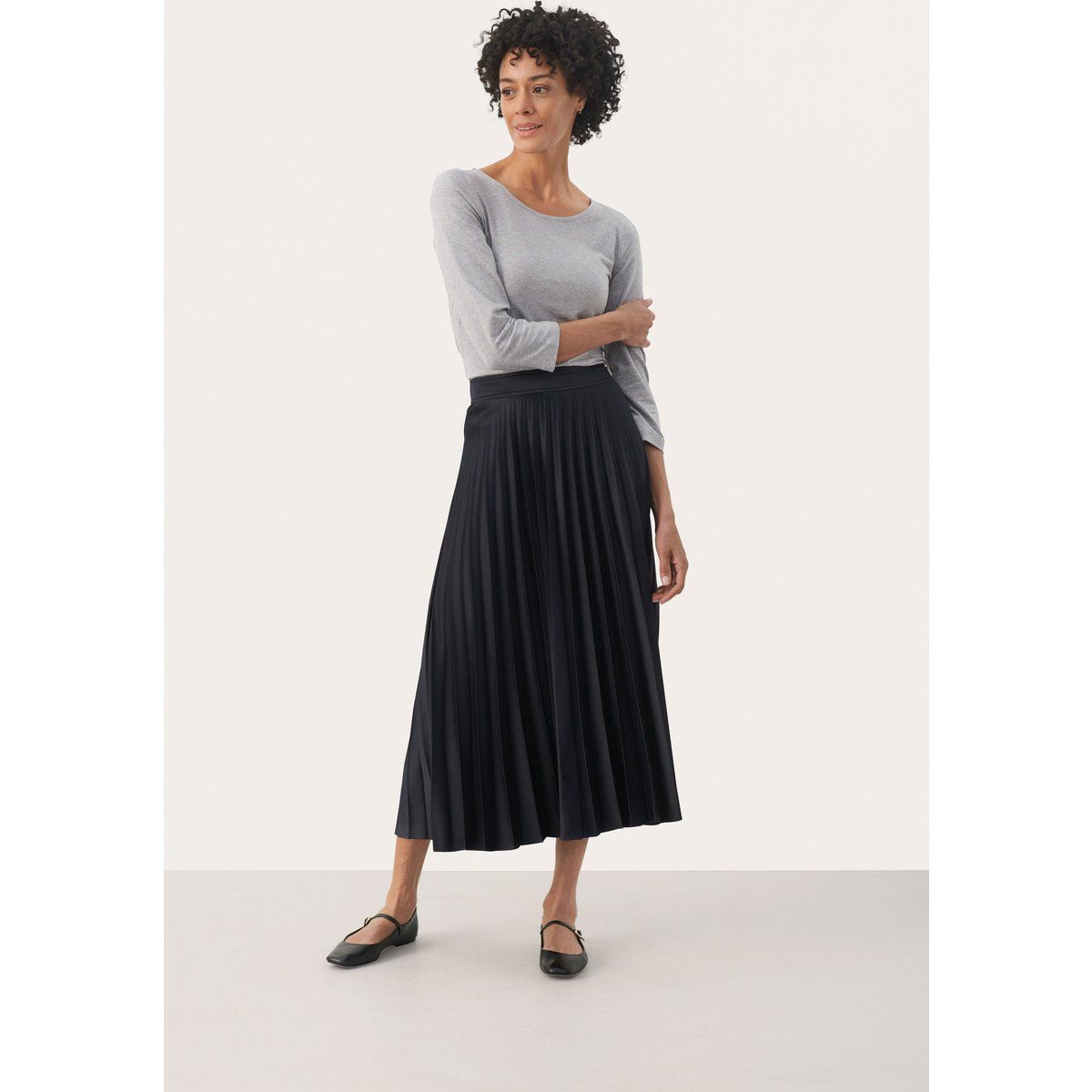Eleganter Plisseerock in Midi-Länge