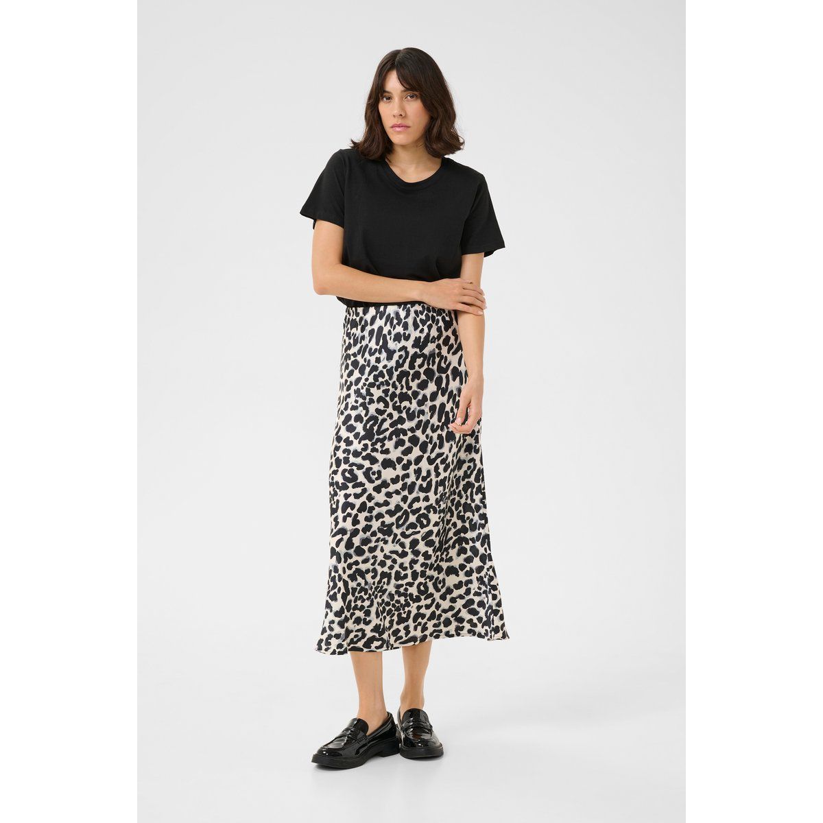 Leopardenmuster Midi-Rock