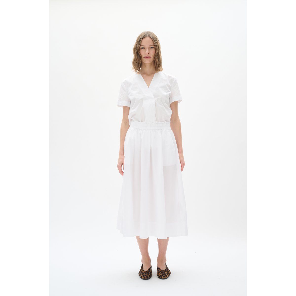 Eleganter A-Linien Midi Baumwollrock