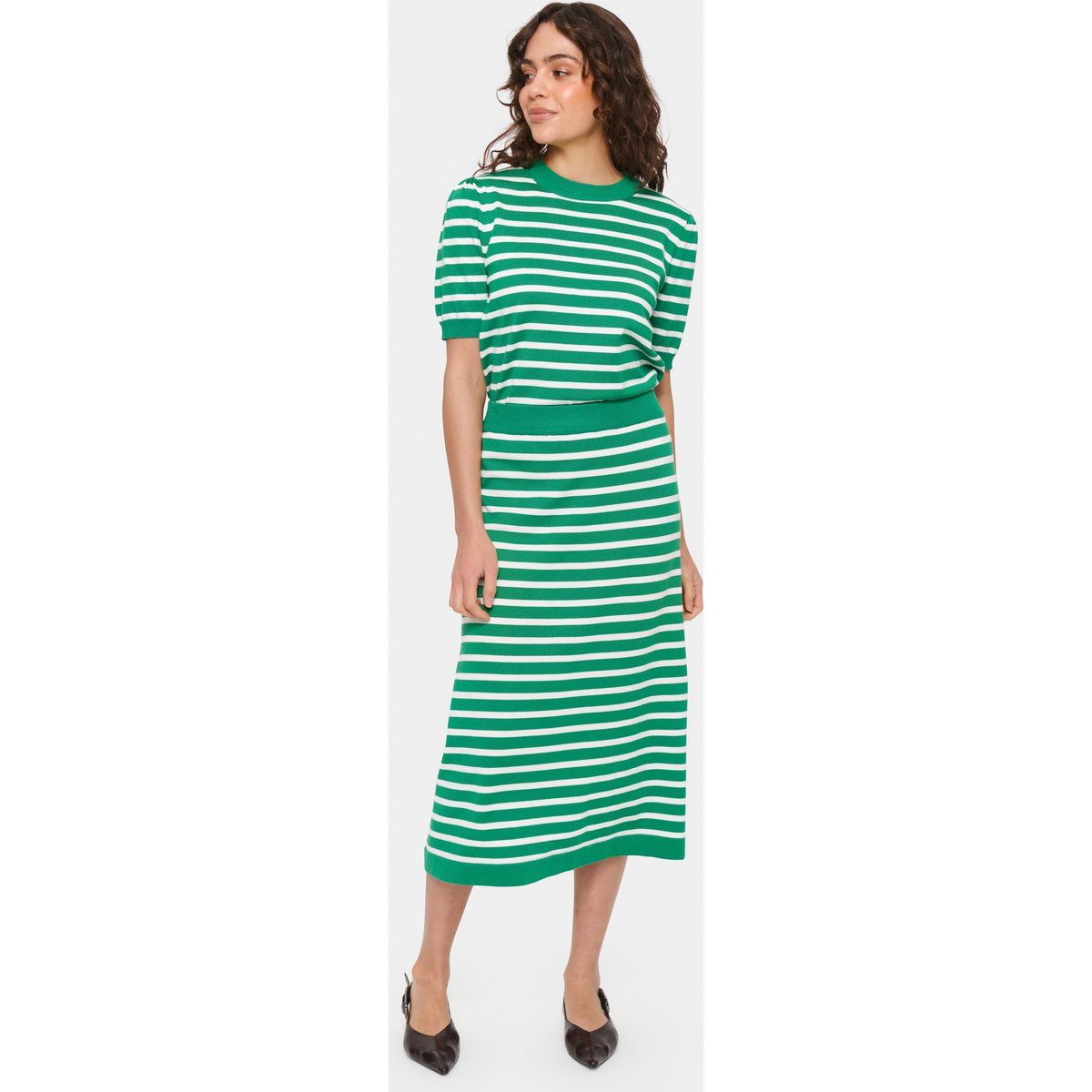 Rock A-shape Jelly Bean Ice Stripe white green