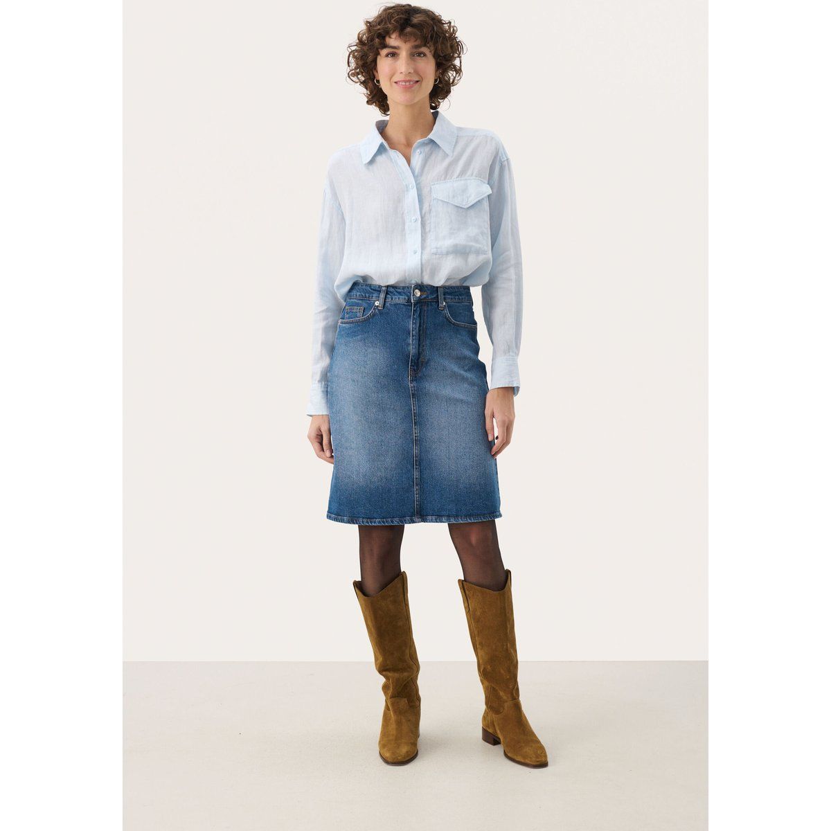 Rock A-shape Medium Blue denim