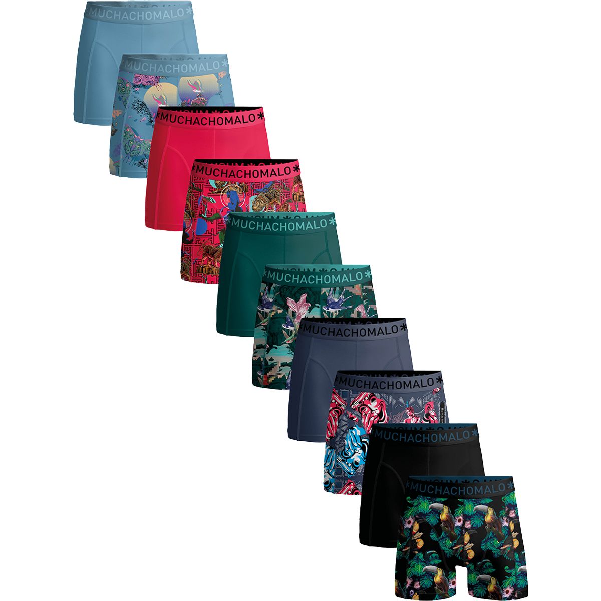 Herren Boxershorts mit Muster, 10er-Pack