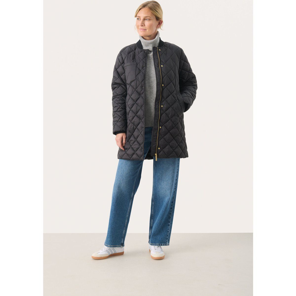 Gesteppte leichte Jacke, mittlere Oberschenkellänge