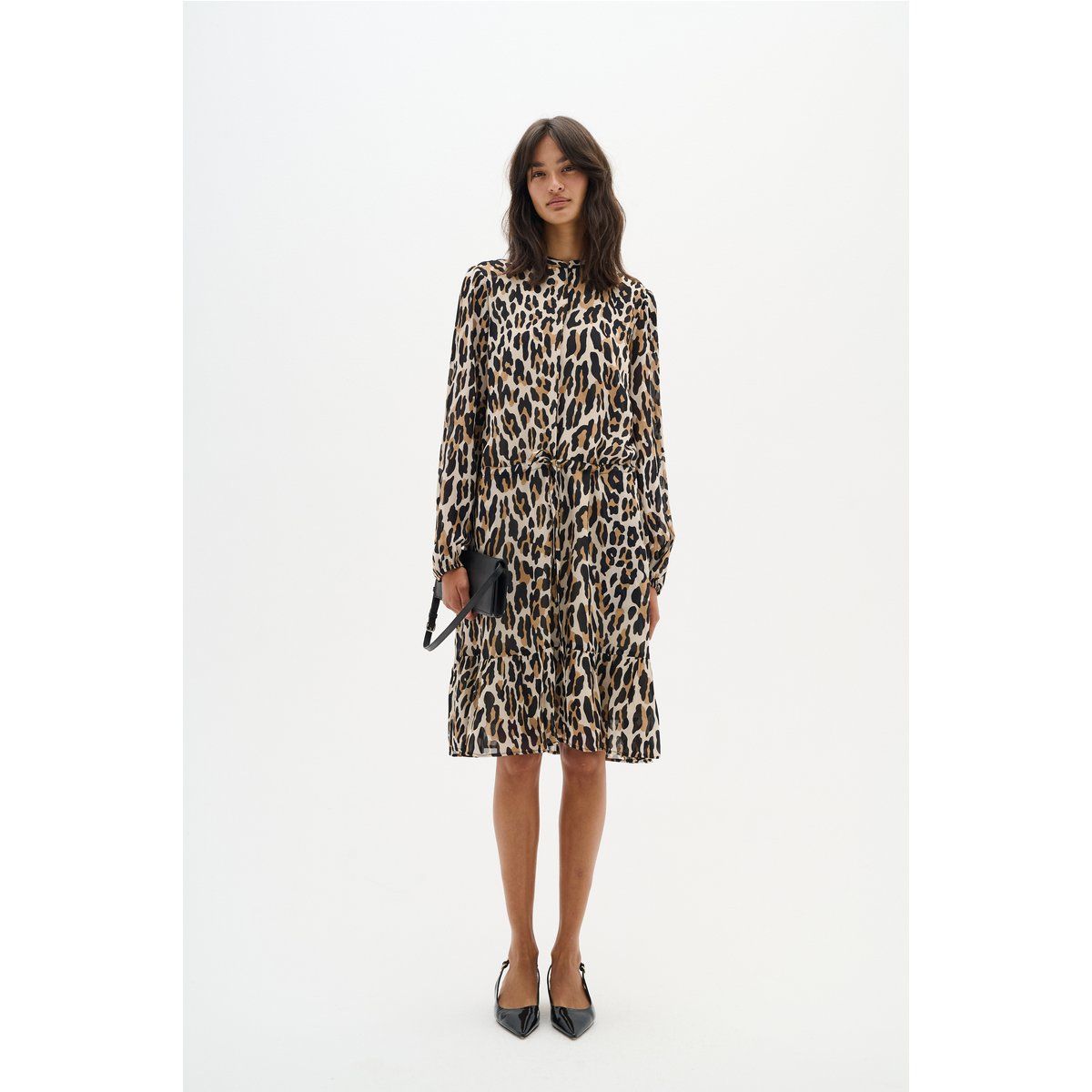 Leopard Tiered Midikleid