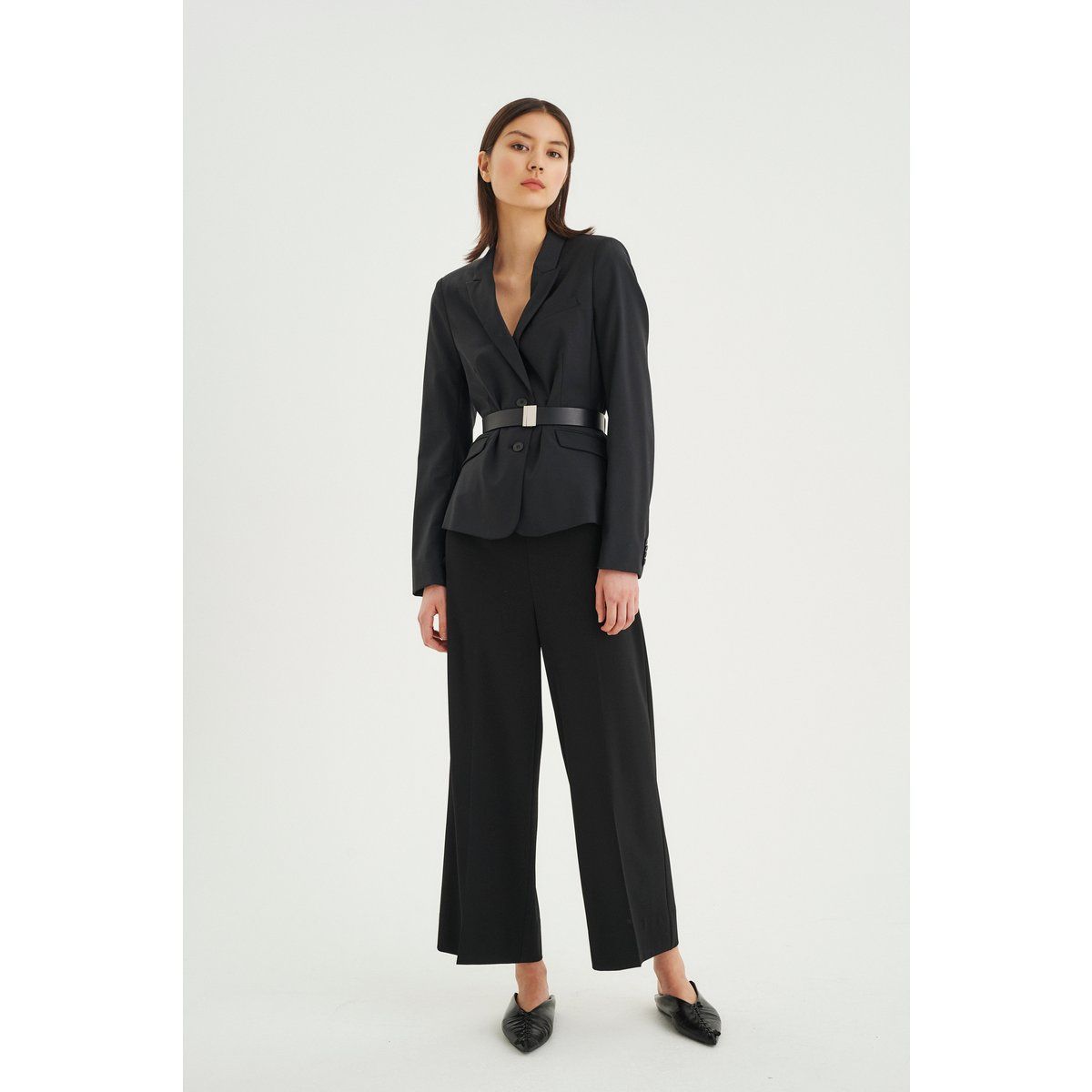 Gerade geschnittener Blazer mit Gürtel
