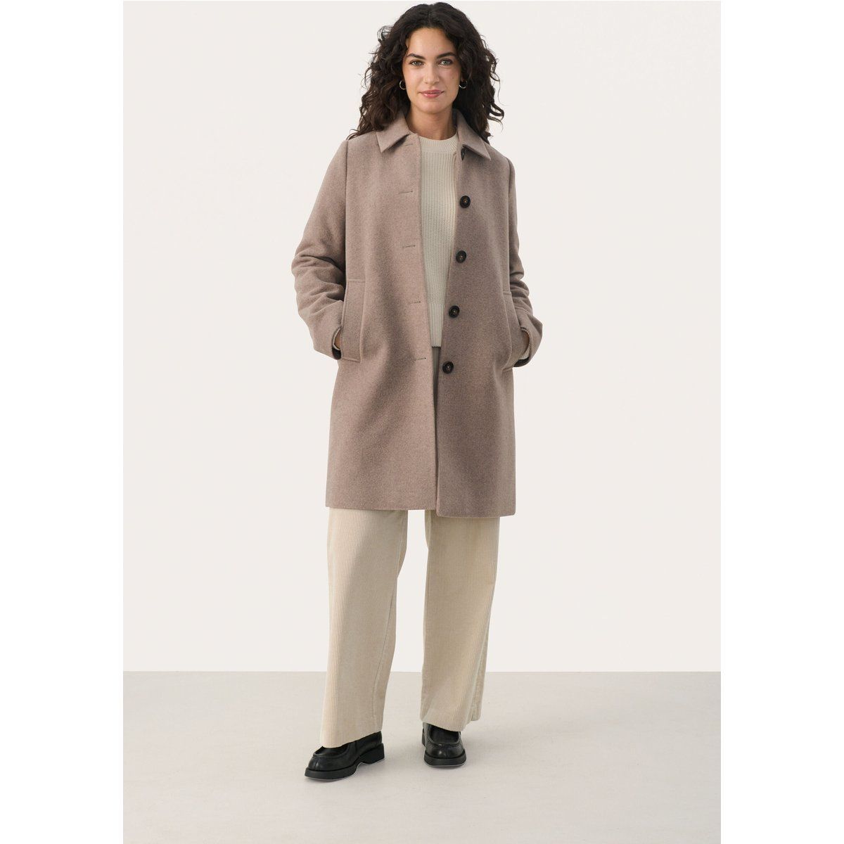 Jacke Classic fit Mink Melange beige