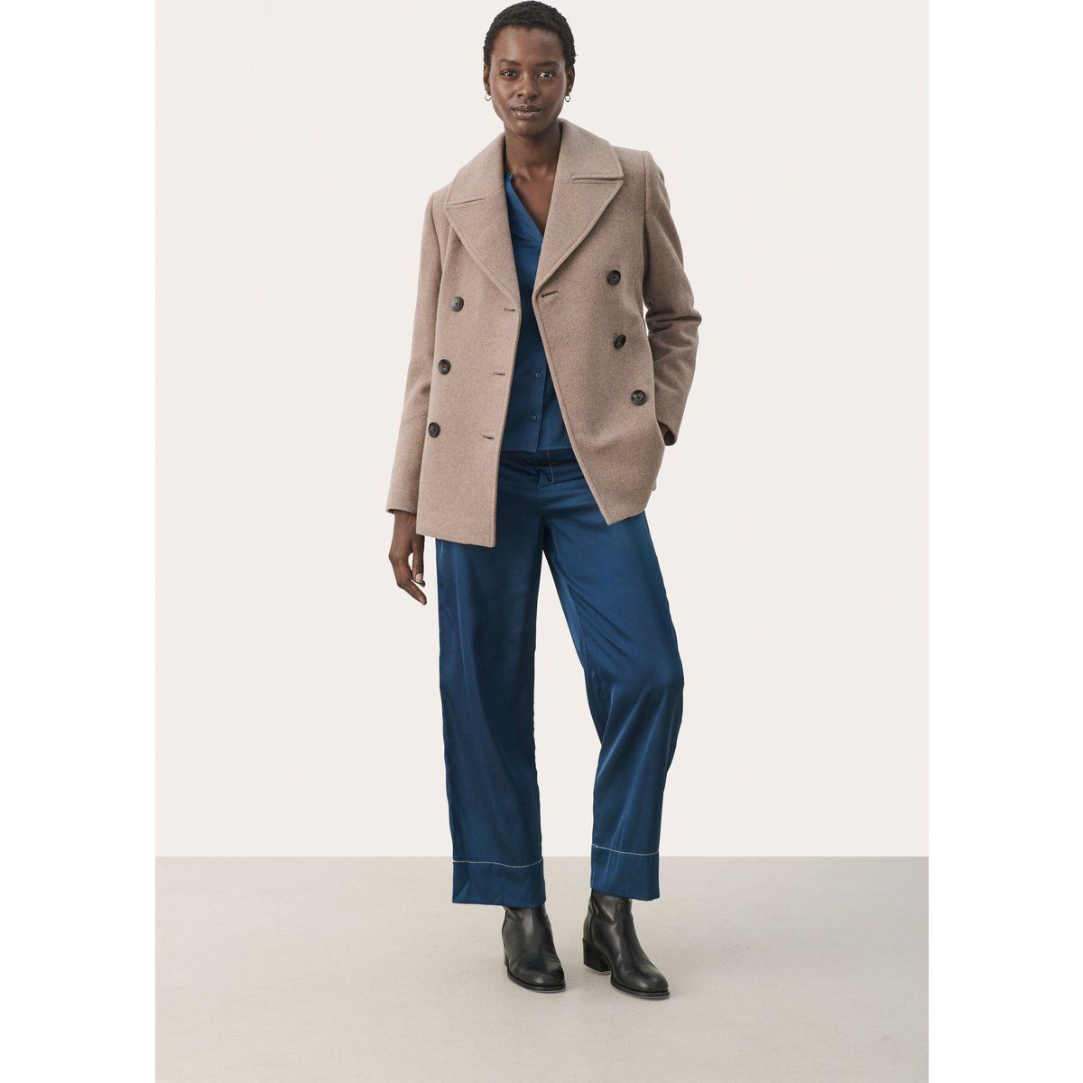 Jacke Classic fit Mink Melange beige