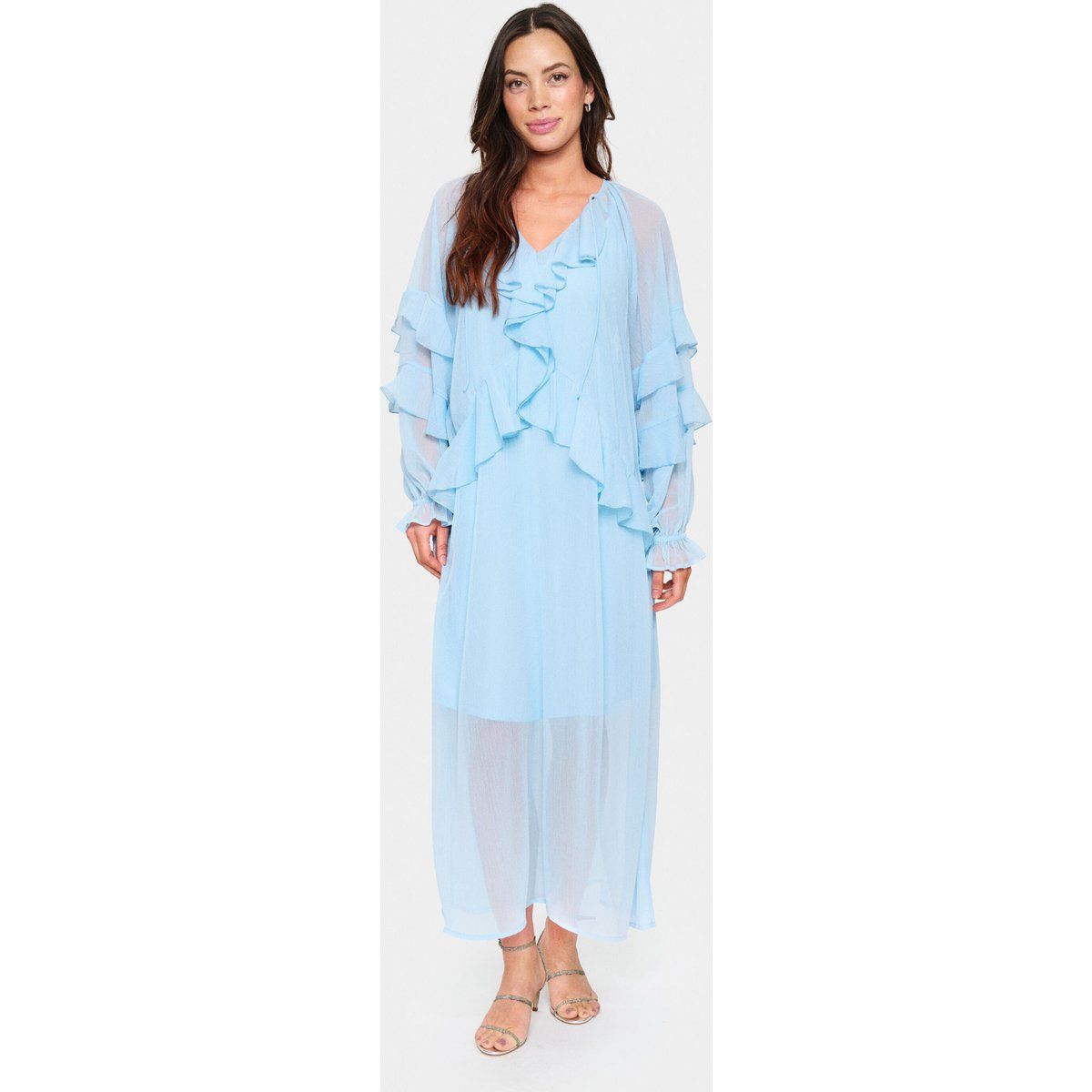 Kleid Lockere Passform Chambray Blue