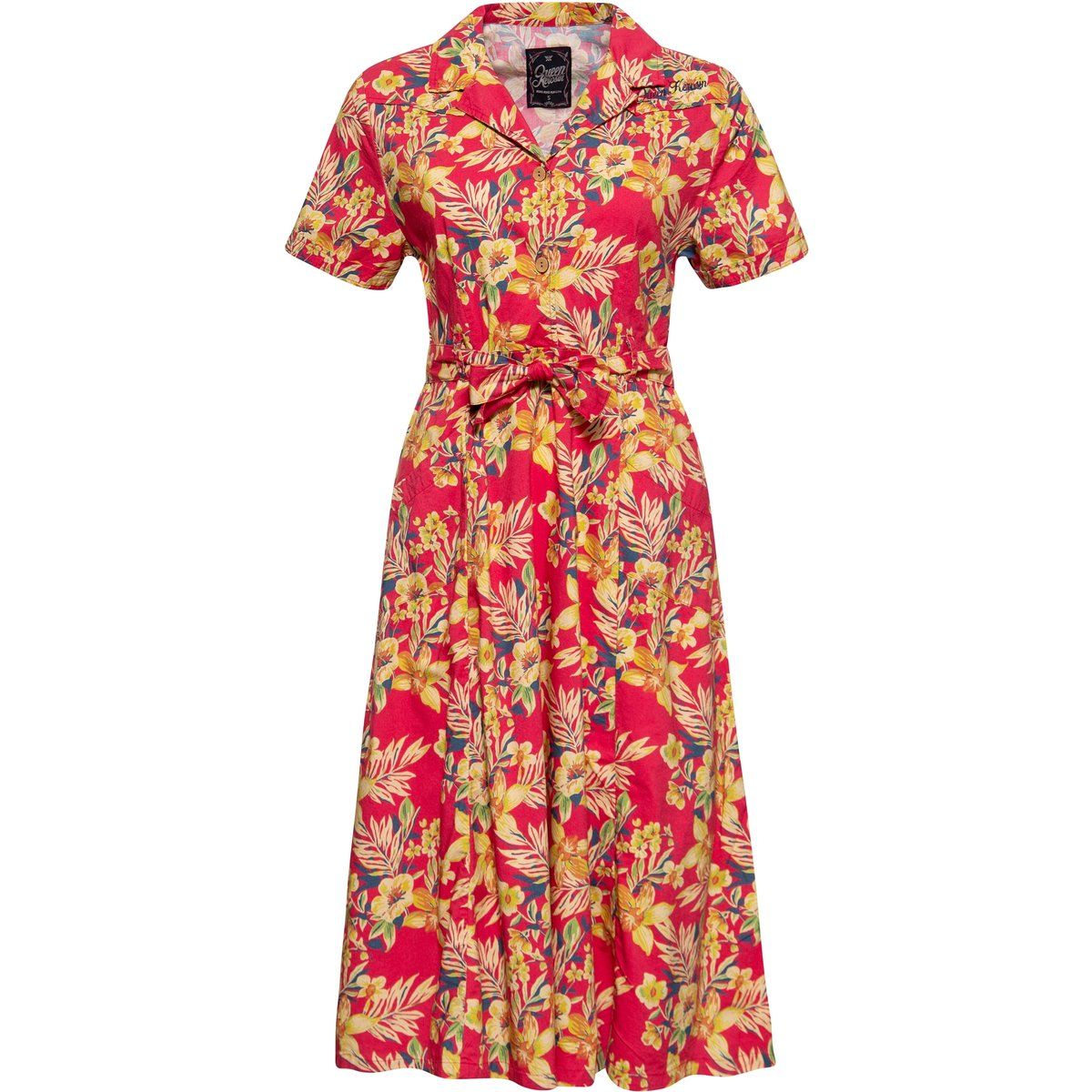 Tropisches Midi Swing Kleid mit Print