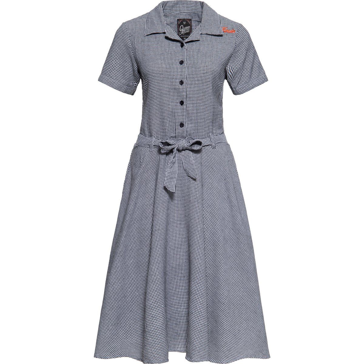 Retro Hahnentritt Swing Midi Kleid