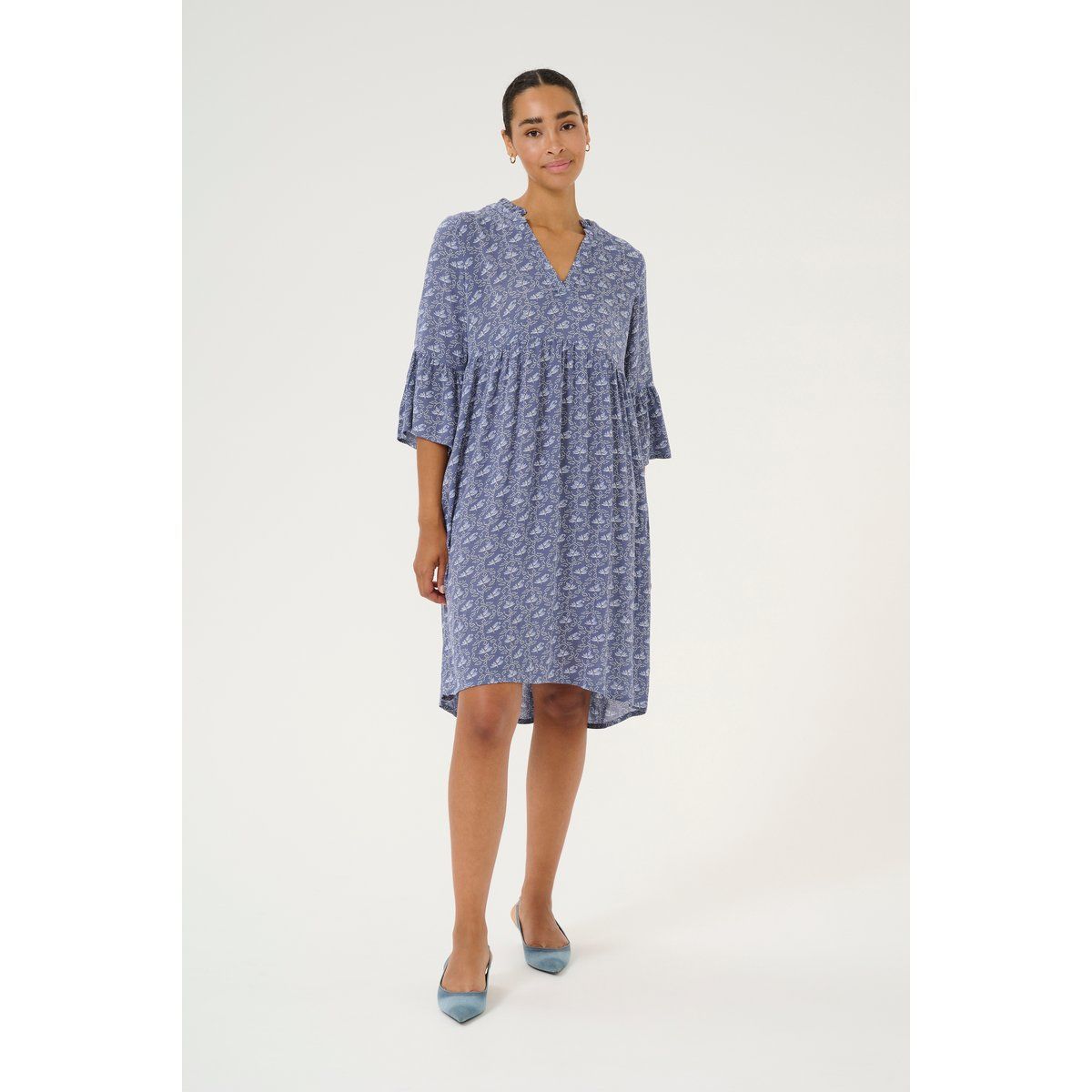 Weiches A-Linien-Midikleid mit Print