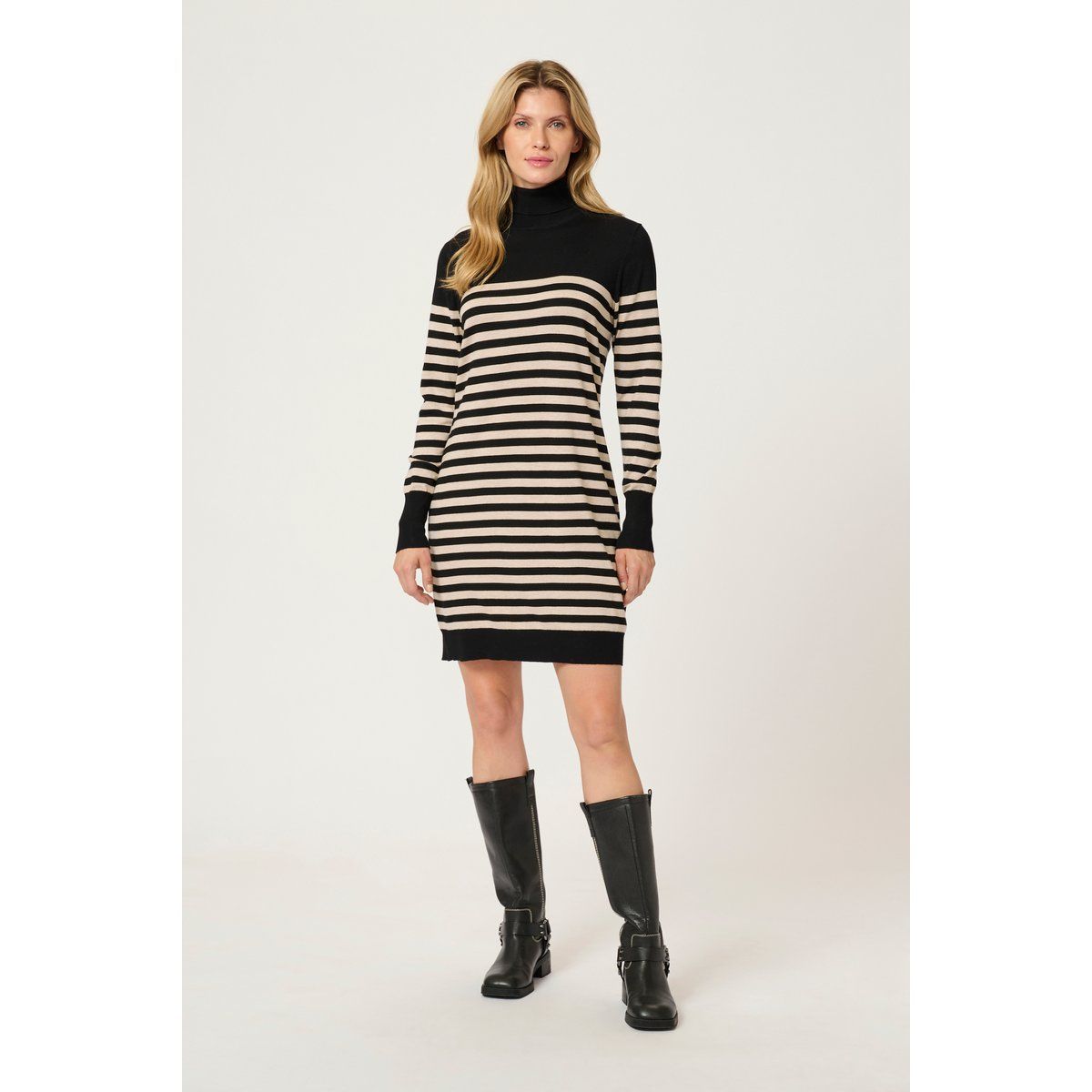 Kleid Slim fit black offwhite