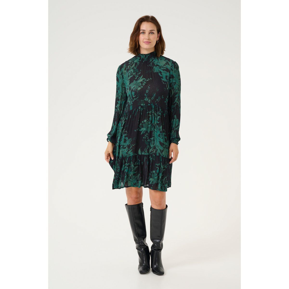 Kleid Loose fit black green
