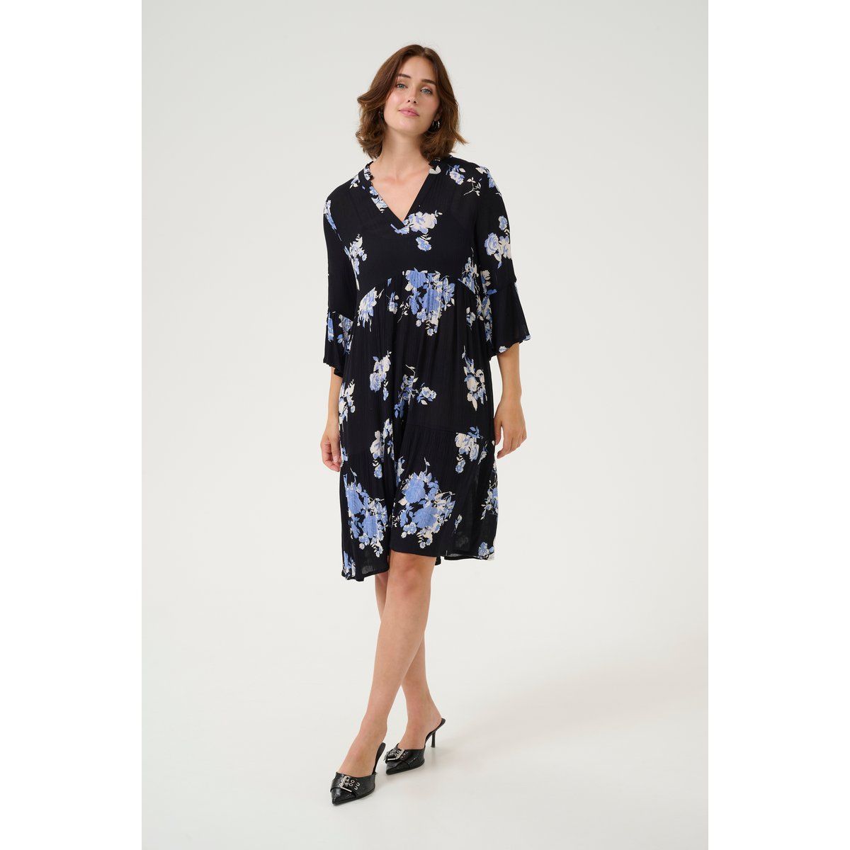 Kleid A-shape black blue