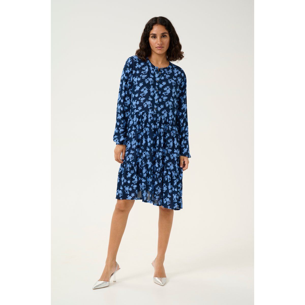 Blumenkleid Midi-Kleid mit Stufen