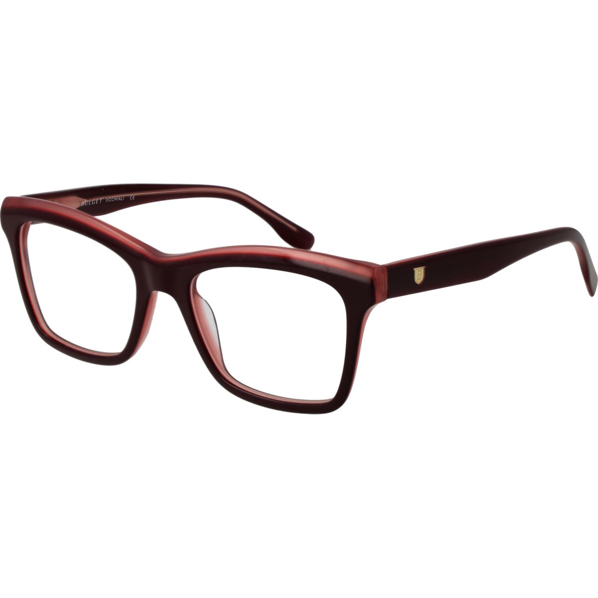 Rechteckige Vollrandbrille in Rot