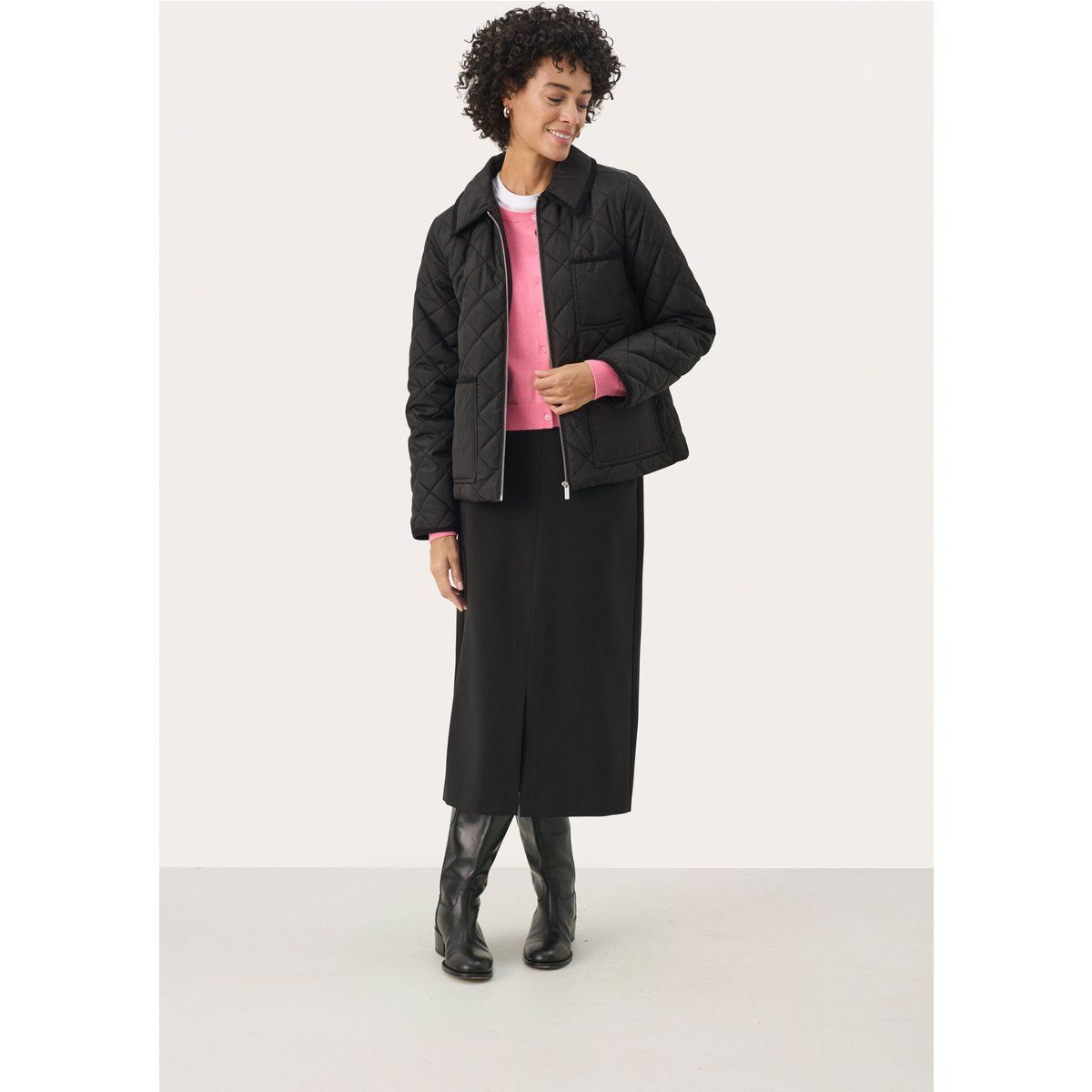 Leichte Jacke mit Rautensteppung