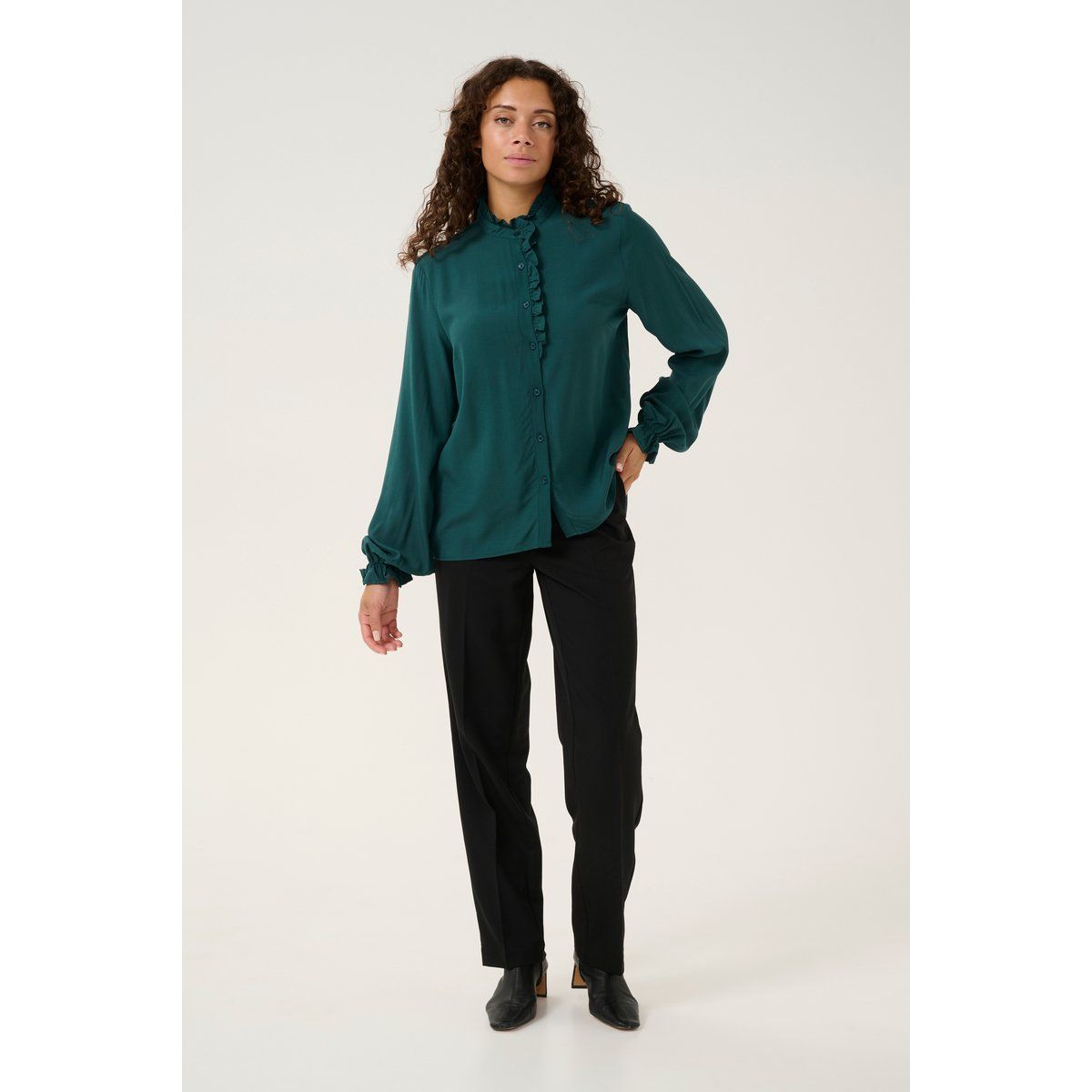 Langarm - Hemd Straight fit Sea Moss green
