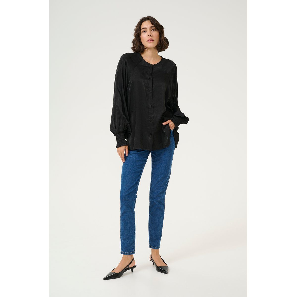 Langarm - Hemd Loose fit Black