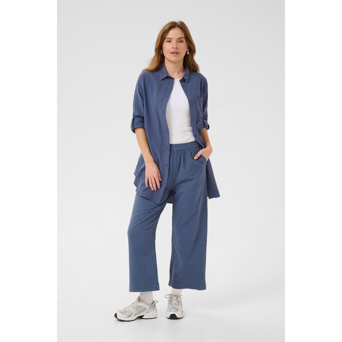 Langarm - Hemd Loose fit Vintage Indigo indigo blue