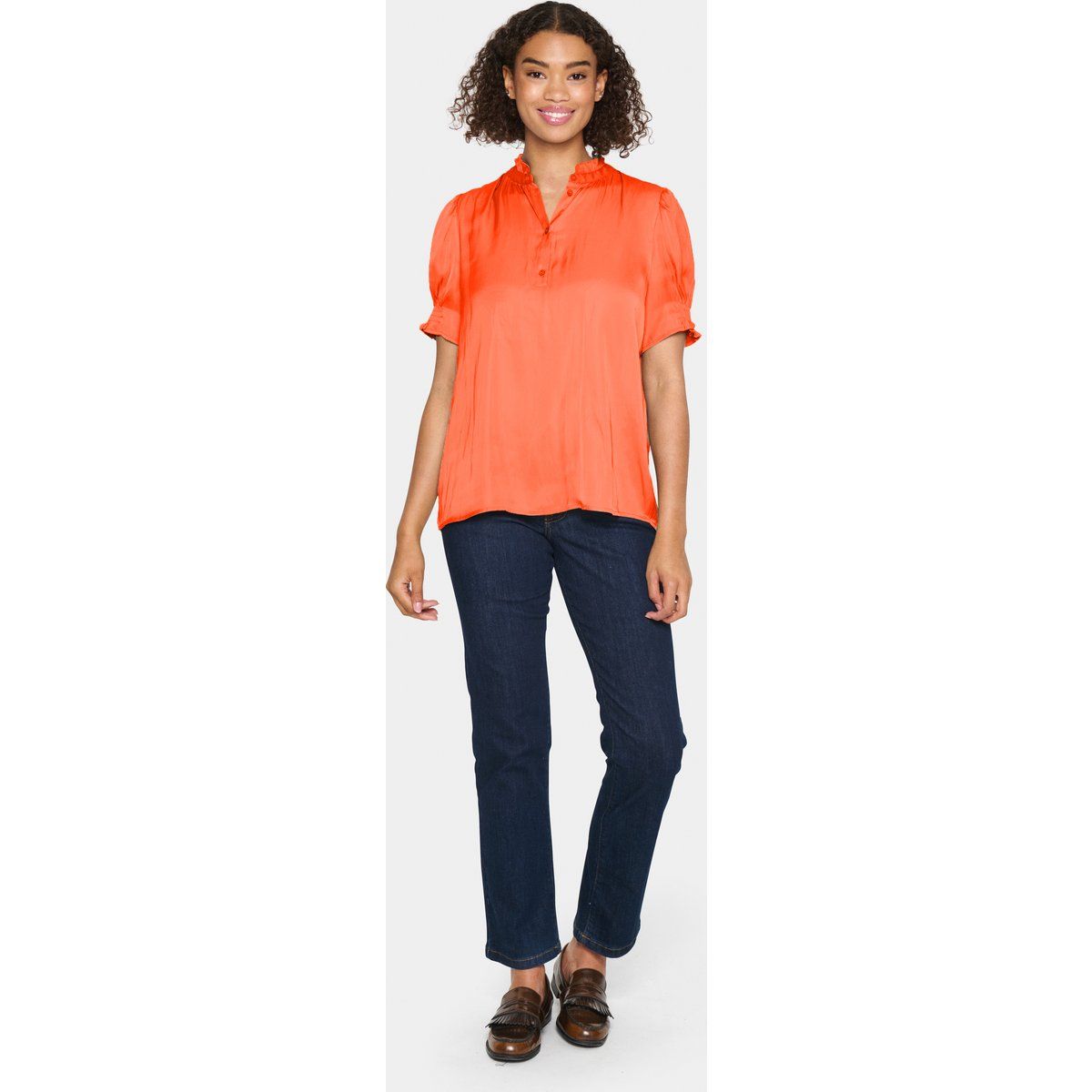 Langarm - Hemd Gerade Passform Tigerlily orange