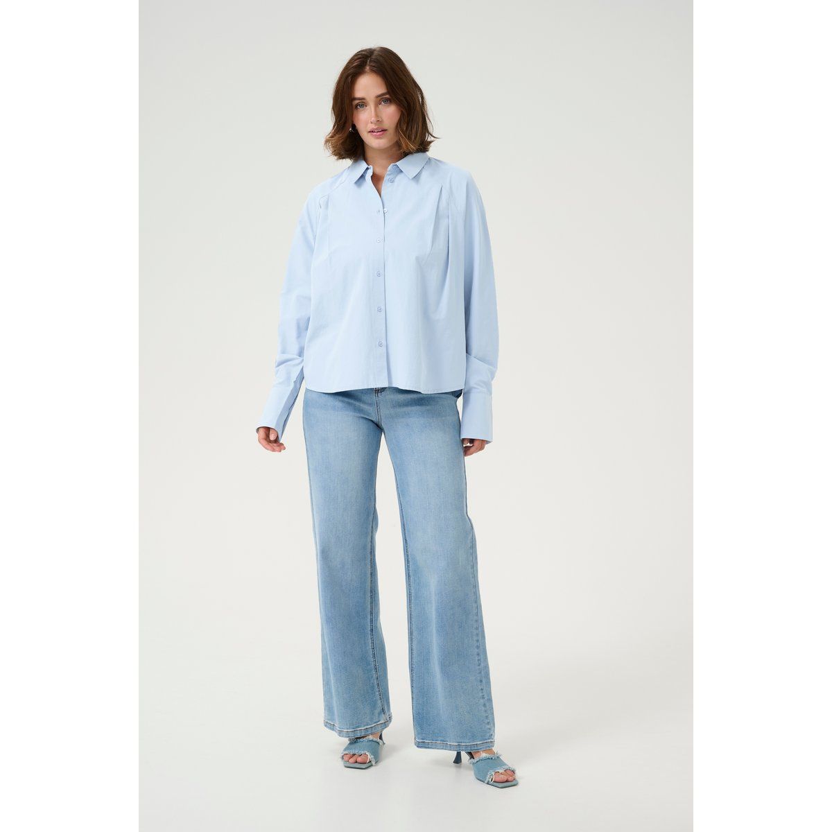 Langarm - Hemd Loose fit Soft Chambray light blue