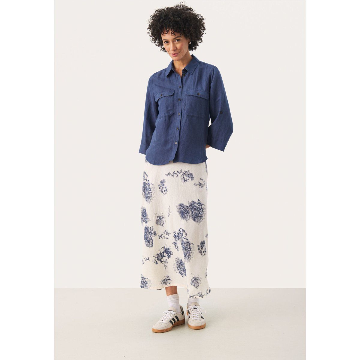 Langarm - Hemd Gerade Passform Oceana blue