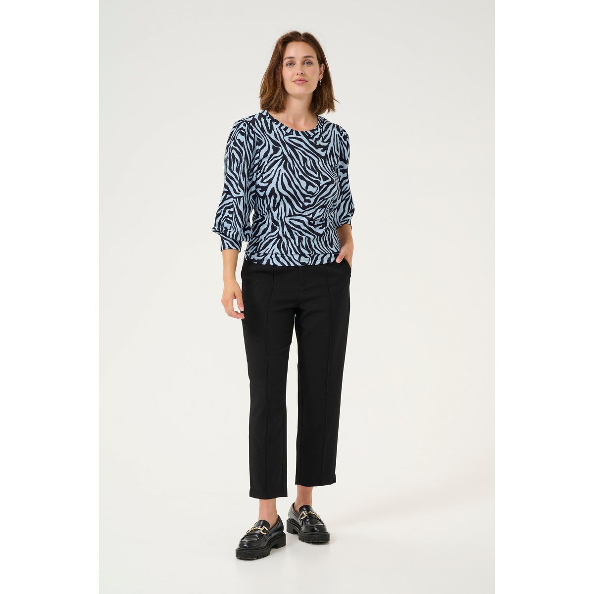 T-shirt Regular fit Blue / Black graphic black blue