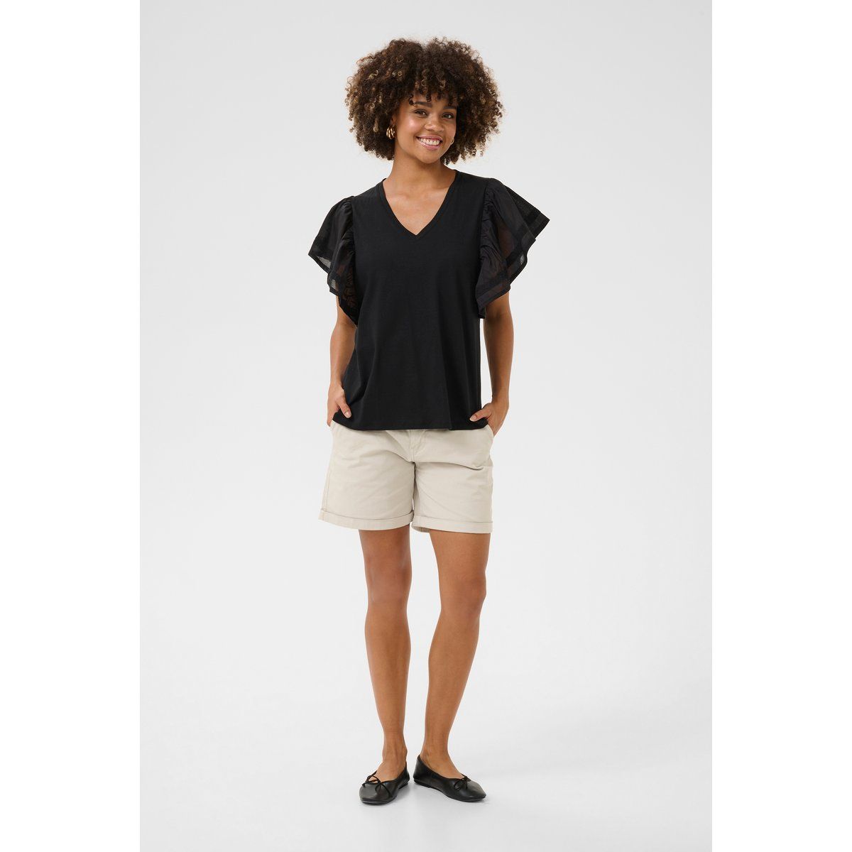 T-Shirt mit lässigem Schnitt Schwarz black