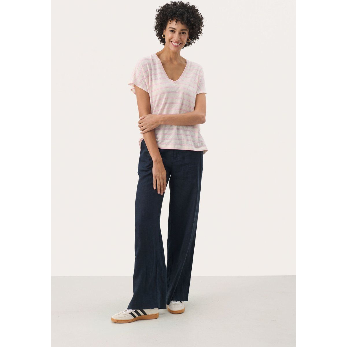 T-shirt Lockere Passform Prism Pink Stripe pink