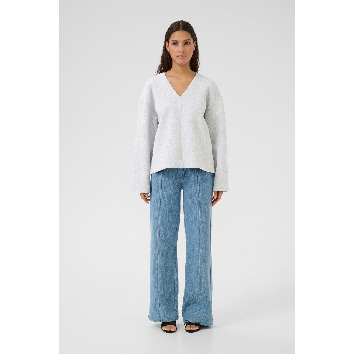Oversize V-Ausschnitt Sweatshirt