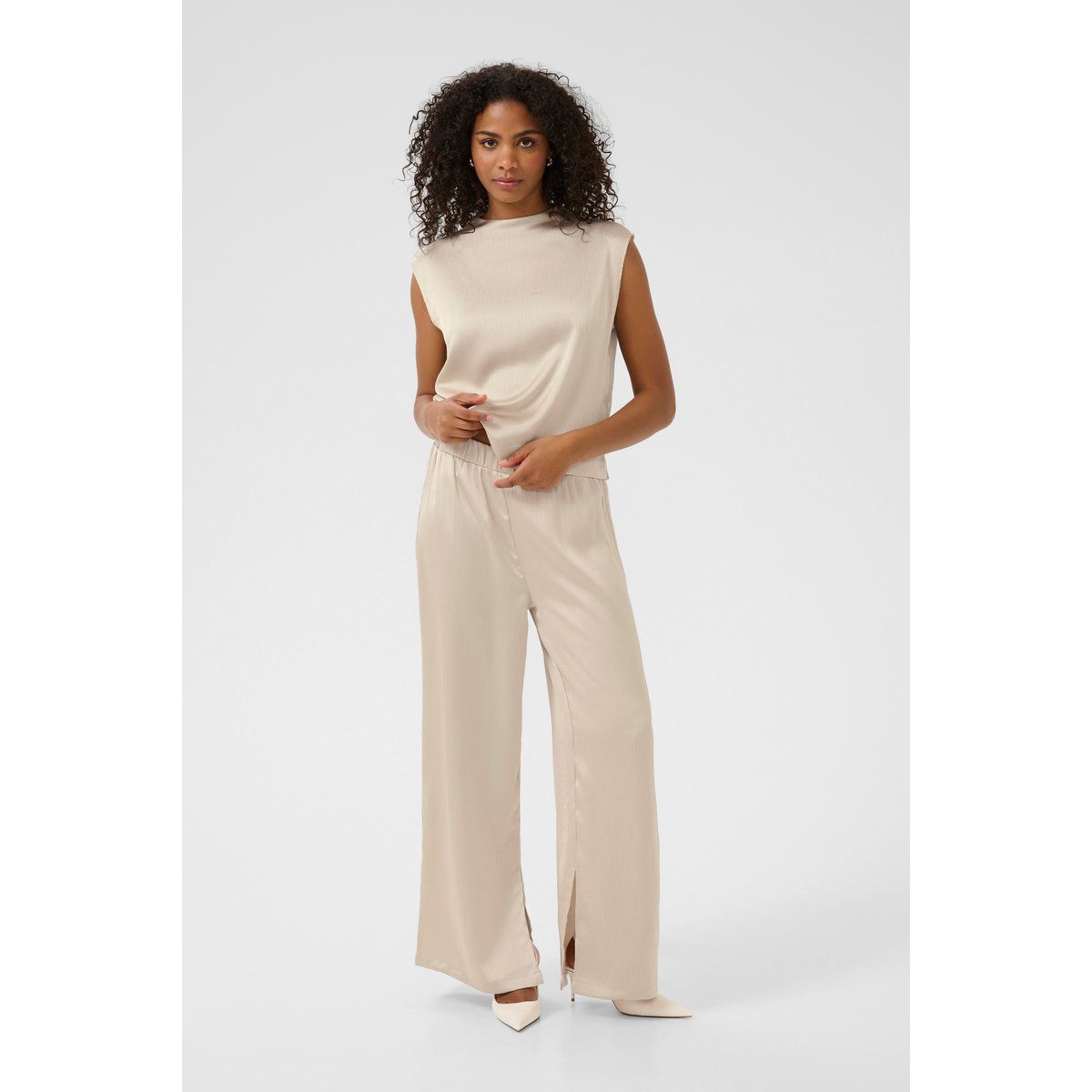 Weite Loungehose aus Satin