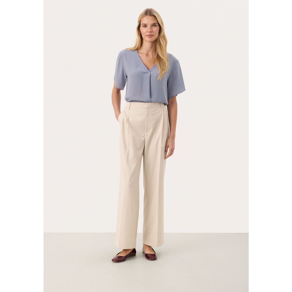 Pants Suiting Classic fit Whitecap Gray offwhite