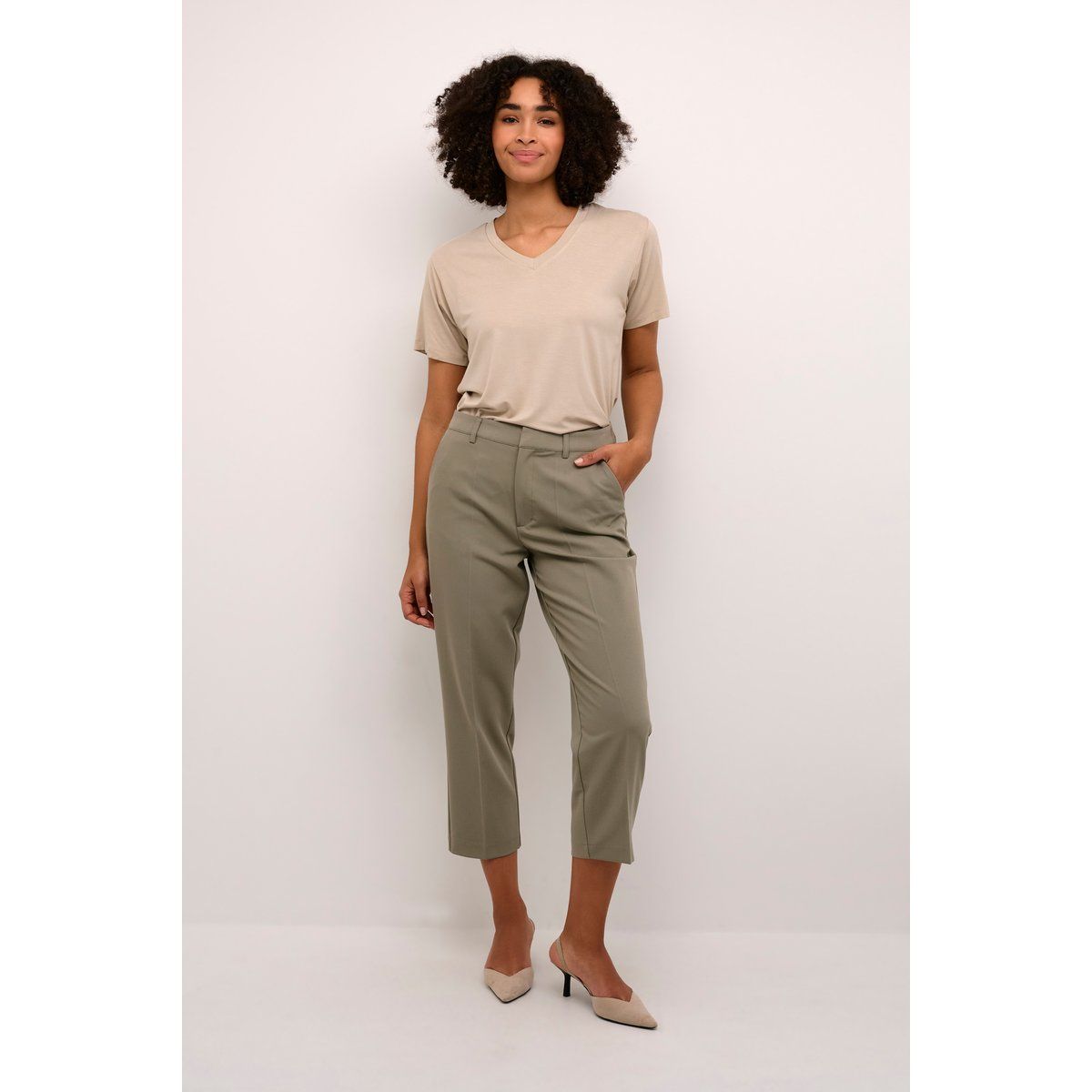 Pants Suiting Regular fit Vetiver green