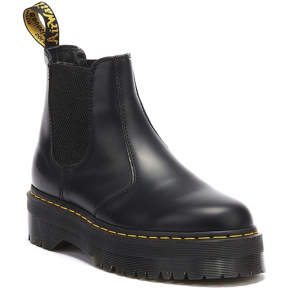 Plateau-Chelsea-Boots aus poliertem Leder