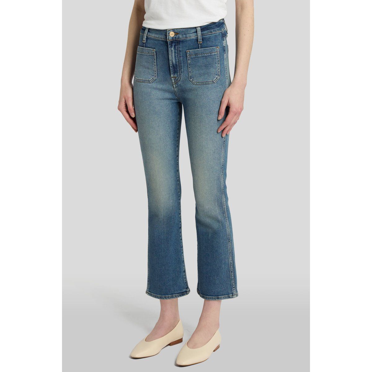 High Waist Slim Kick Bootcut Jeans