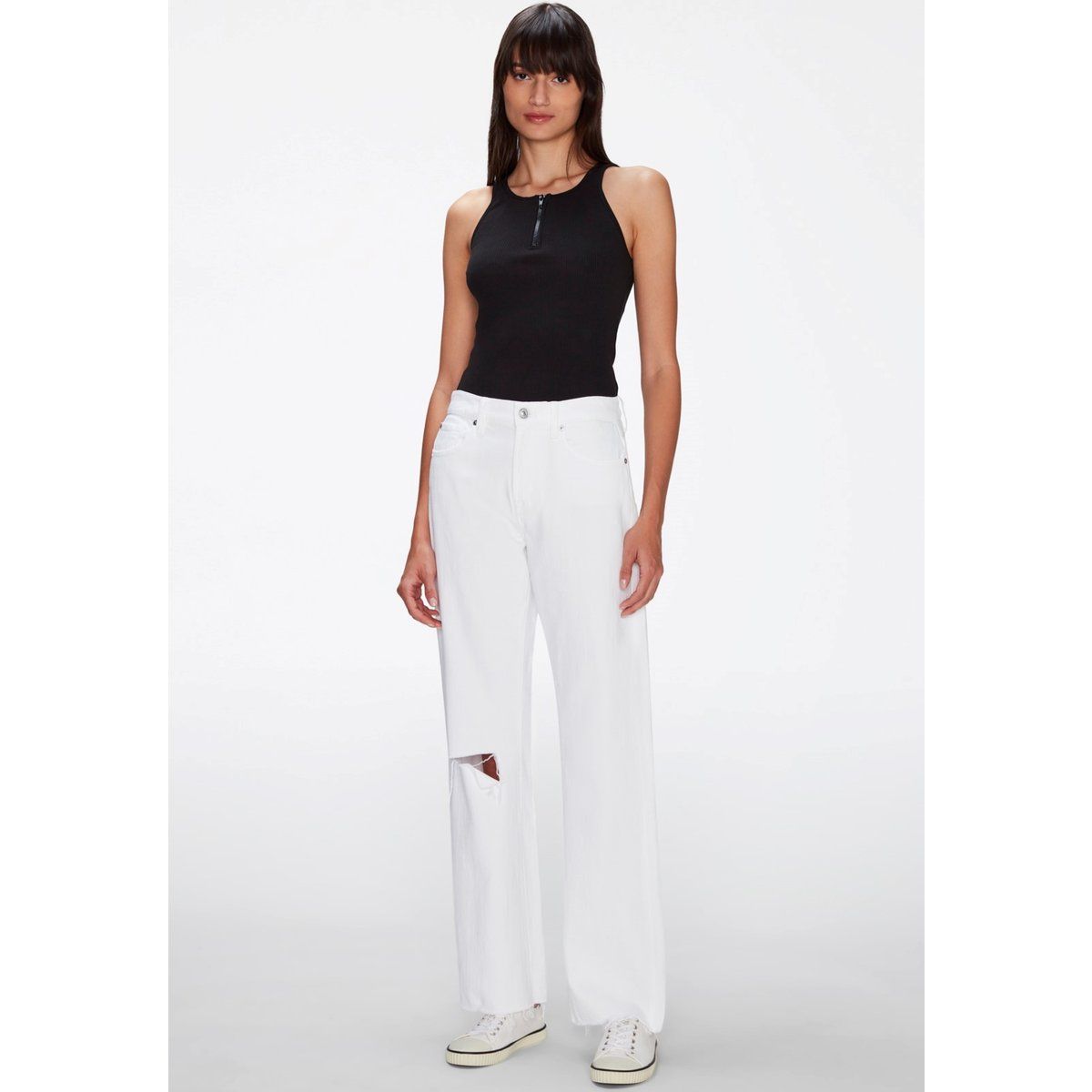Hochtaillierte Jeans mit weitem Bein