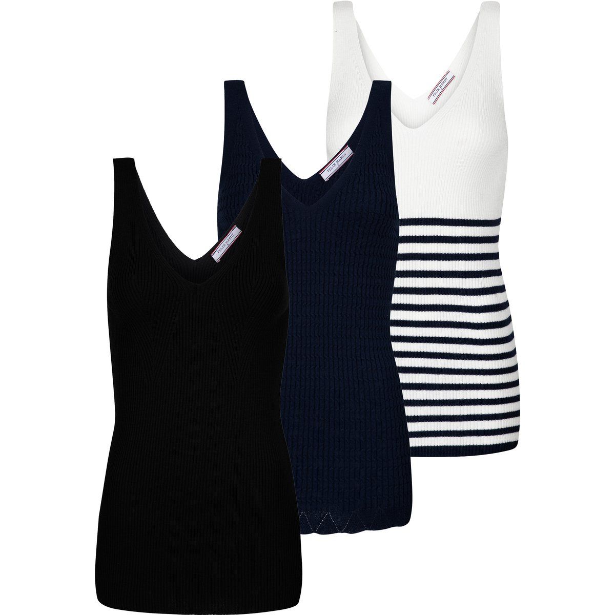 Geripptes Strick-Tanktop mit V-Ausschnitt