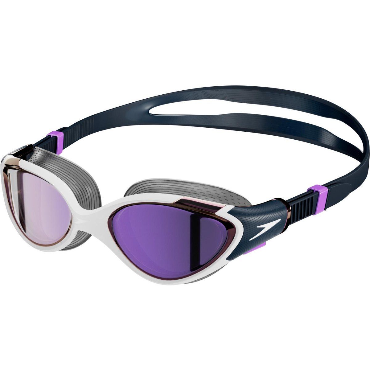 Schwimmbrille mit verspiegelten Gläsern, Gesichtsanpassung