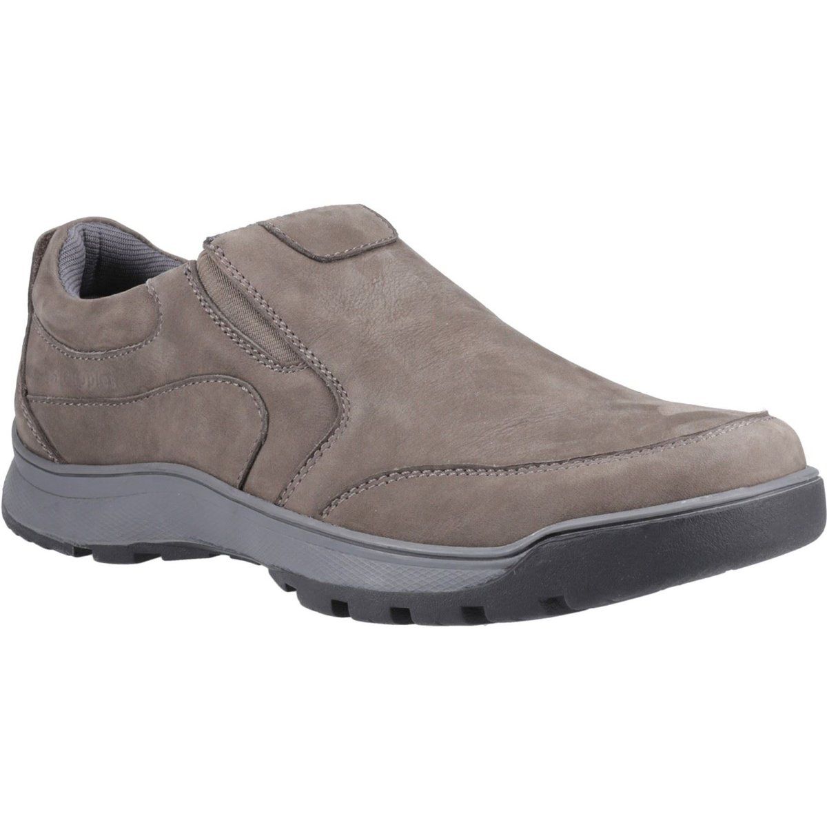 Hush Puppies Jasper Leder Herren Graue Nubuk Mokassins Schuhe