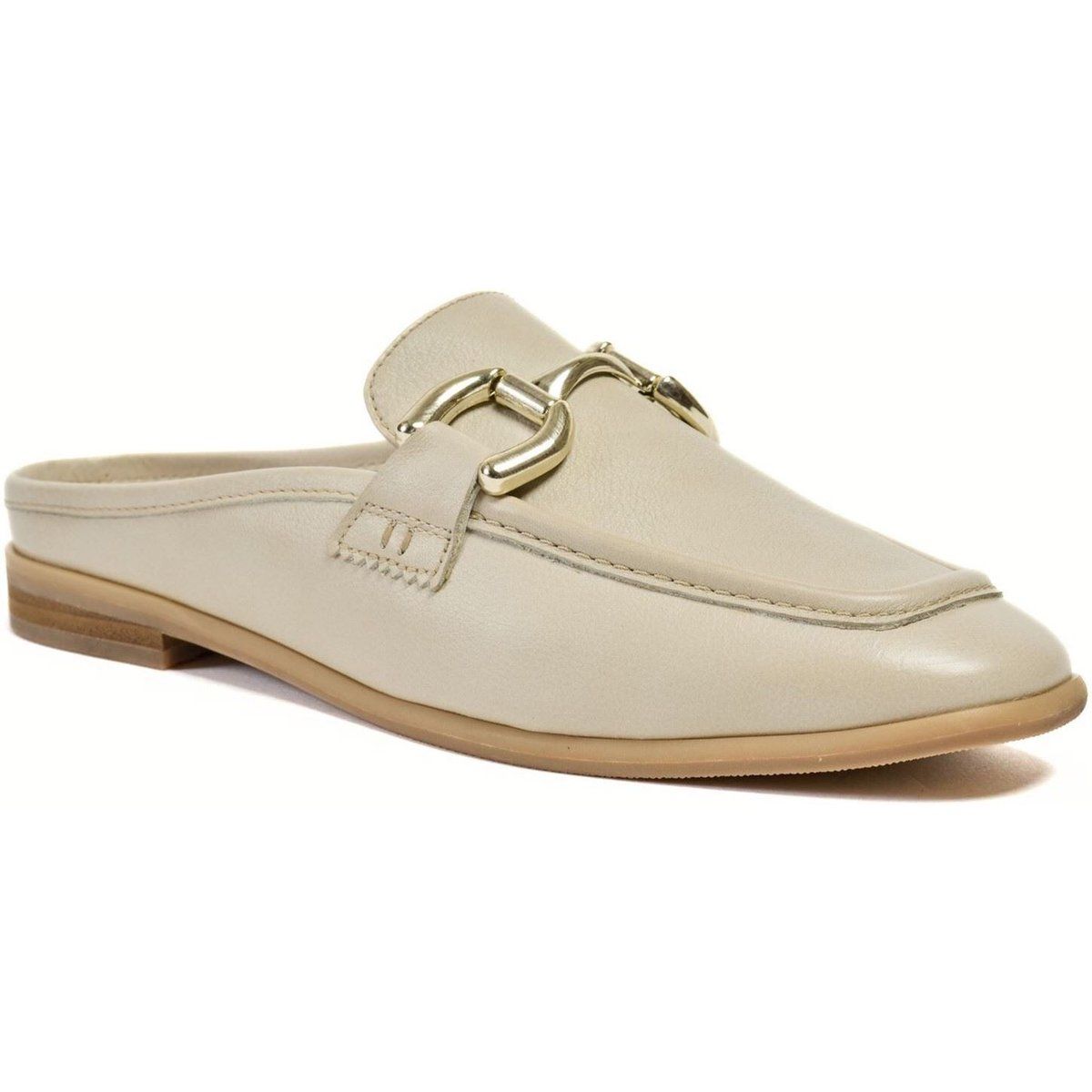 Pod Mila Leder Damen Taupe Mules