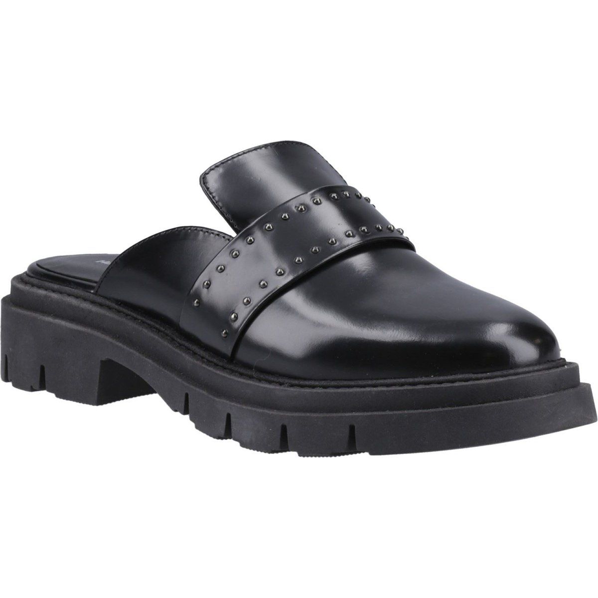 Hush Puppies Nicole Nieten Leder Damen Schwarz Mules