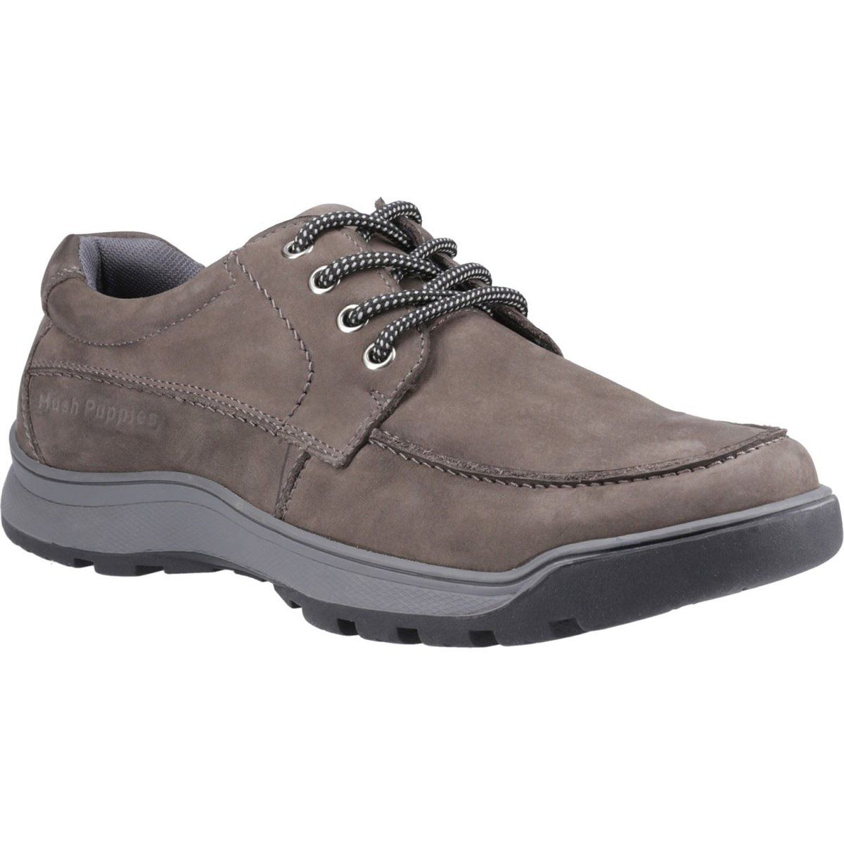Hush Puppies Tucker Schnür-Leder Herren Grau Nubuk Schnürschuhe