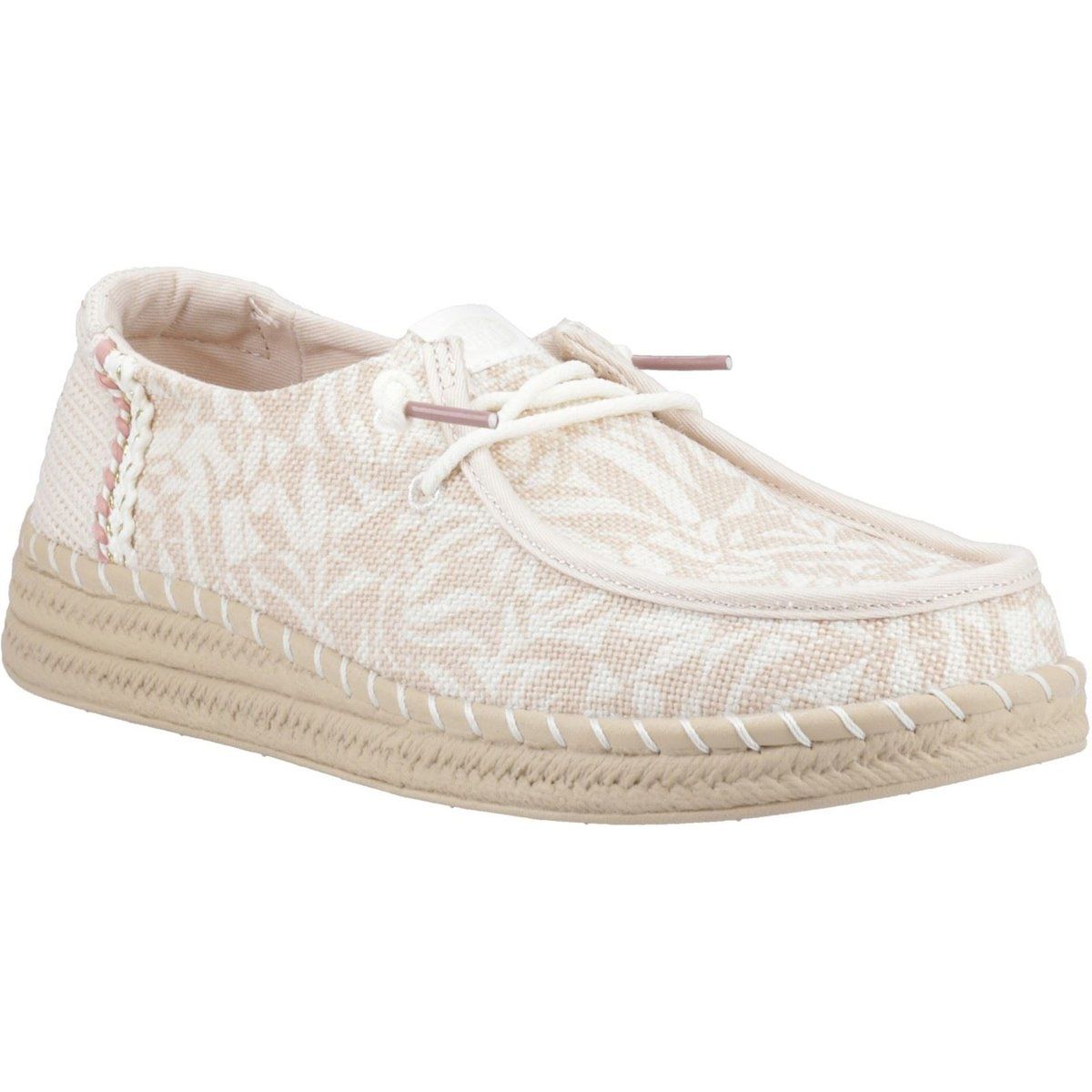HEYDUDE Wendy Espadrille Retro Palm Baumwollmischung Damen Hellrosa/Weiß Espadrilles