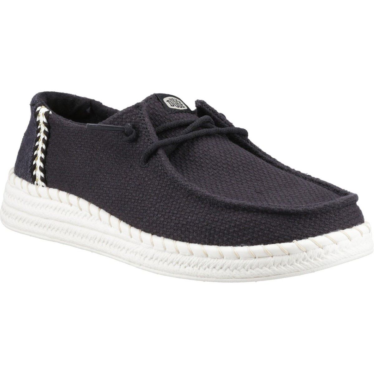 HEYDUDE Wendy Espadrille Gewebte Baumwollmischung Damen Schwarze Espadrilles