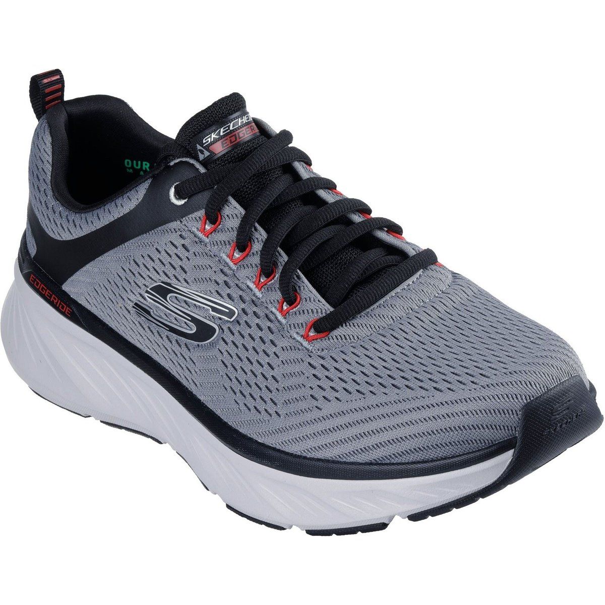 Skechers Relaxed Fit Edgeride Contention Polyester Herren Sneakers in Anthrazit/Schwarz