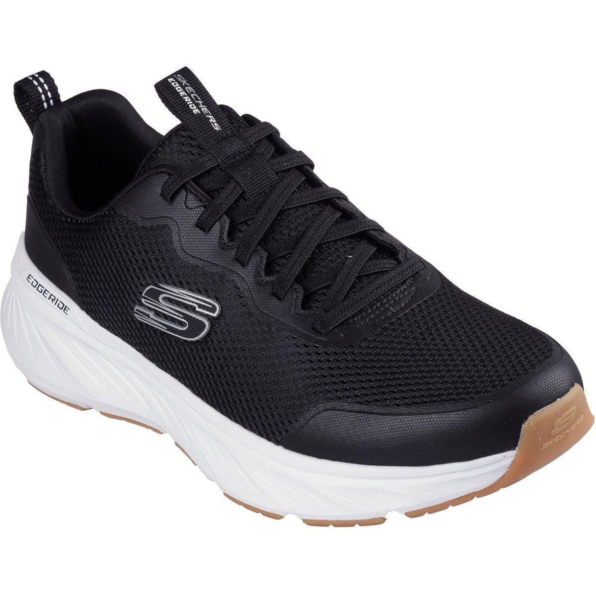 Skechers Edgeride Rekze Textil Herren Sneaker Schwarz/Weiß