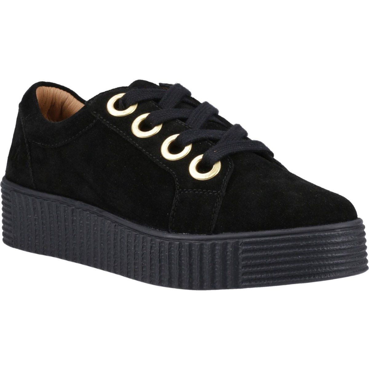 Hush Puppies Tamsin Wildleder Damen Schwarz Sneakers