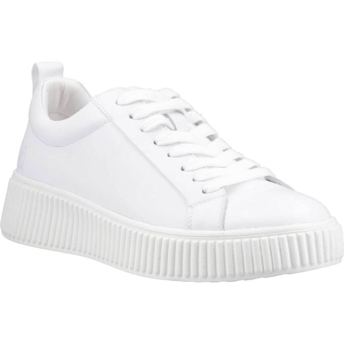 Hush Puppies Harlow Leder Damenschuhe weiße Sneakers
