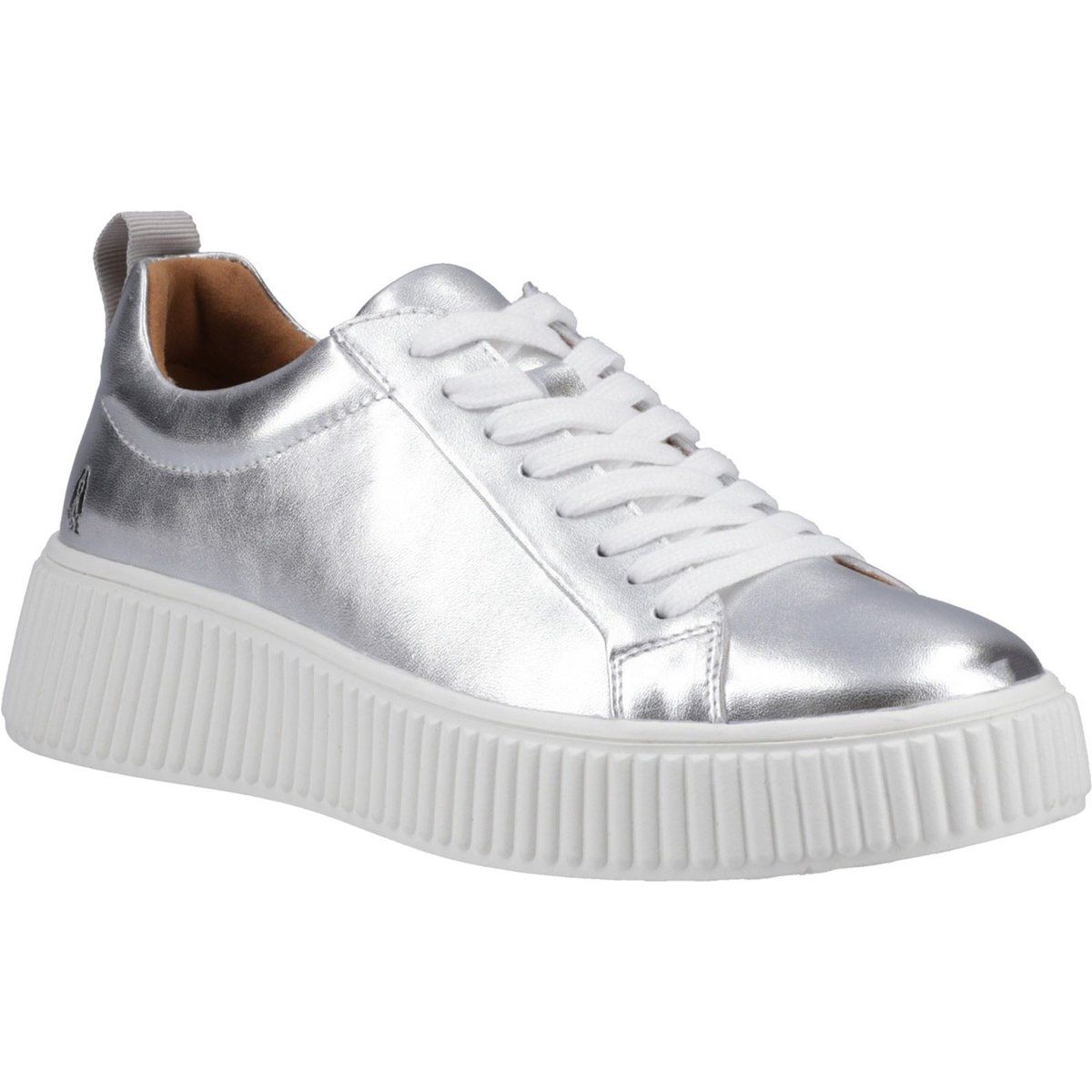 Hush Puppies Harlow Leder Damen Silber Sneaker
